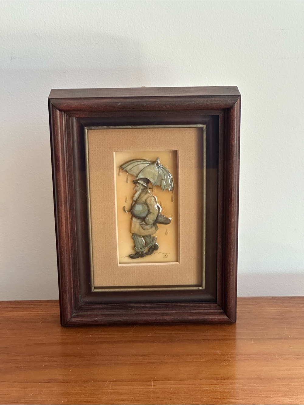 ANTON PIECK | VINTAGE 3D PAPER ART WITH EPOXY | RAINY UMBRELLA | 6 x 8 INCH
